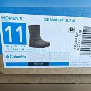 Columbia Women's Ice Maiden Slip III Boot, size 11 new in box gray & black